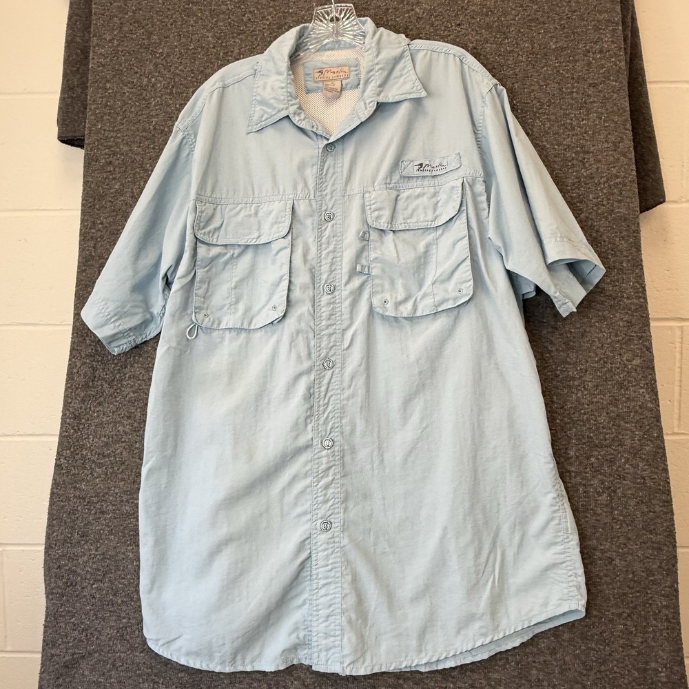 Mens Mesh Hiking Fishing Top Vented Short Sleeve Camping Shirt Outdoor Medium